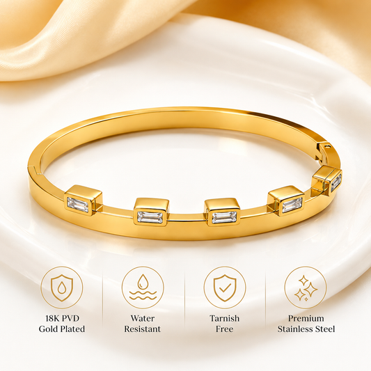 Anti Tarnish Square Stone Kada