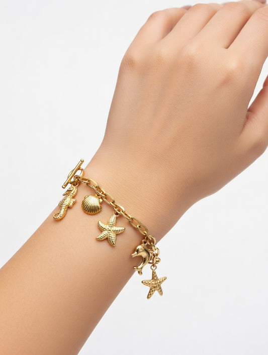 Multi Charms Heavy Bracelet