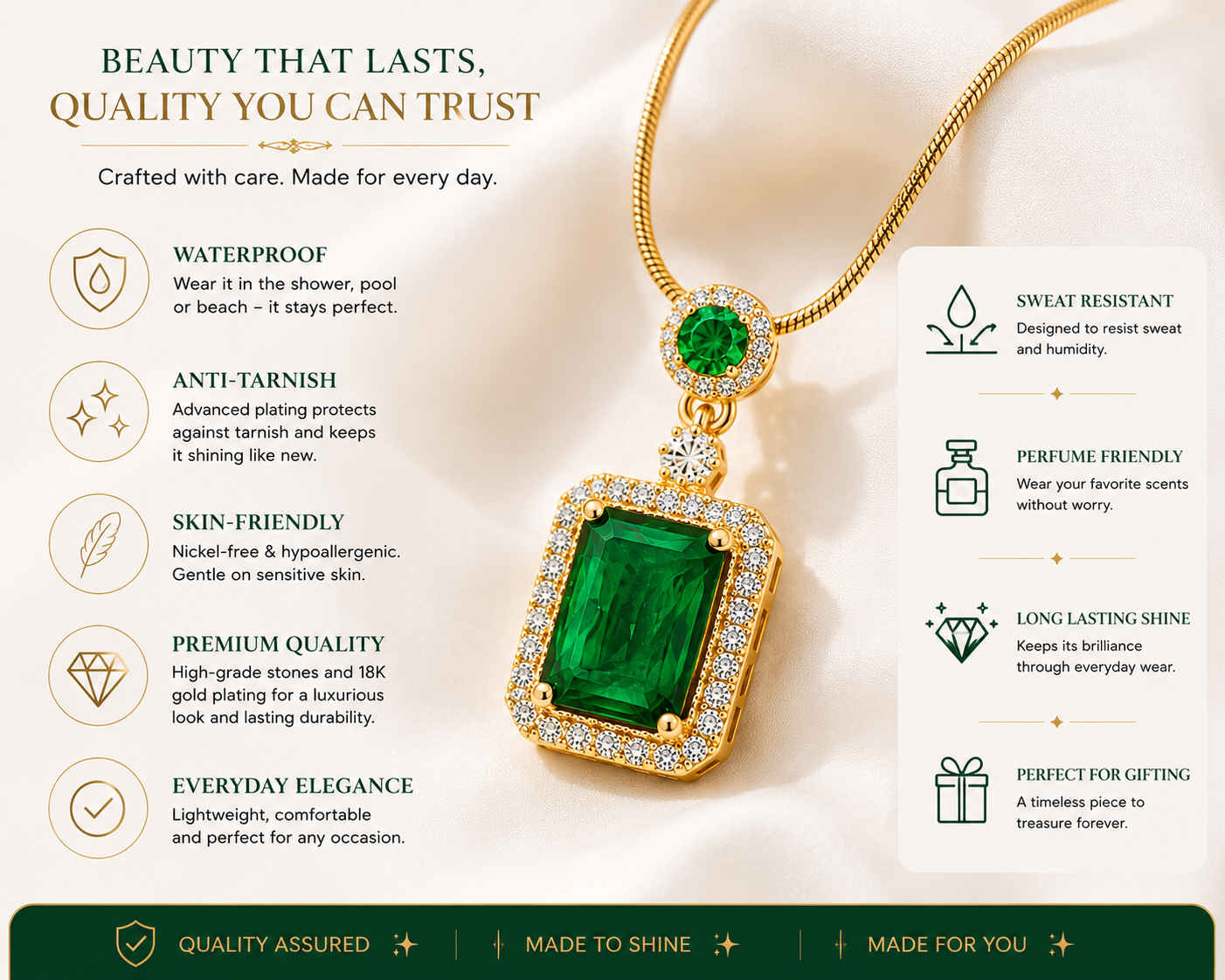 Green Stone Party Necklace