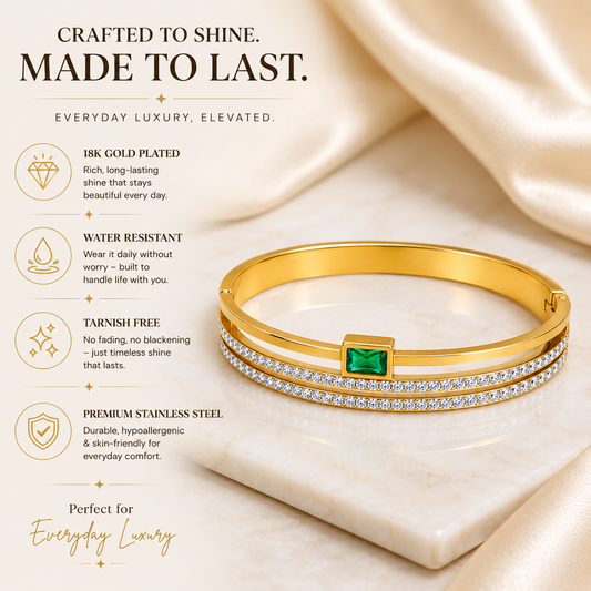 Green Stone Party Wear Kada