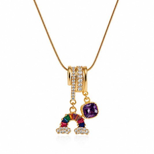 Rainbow Charm Pendant Necklace
