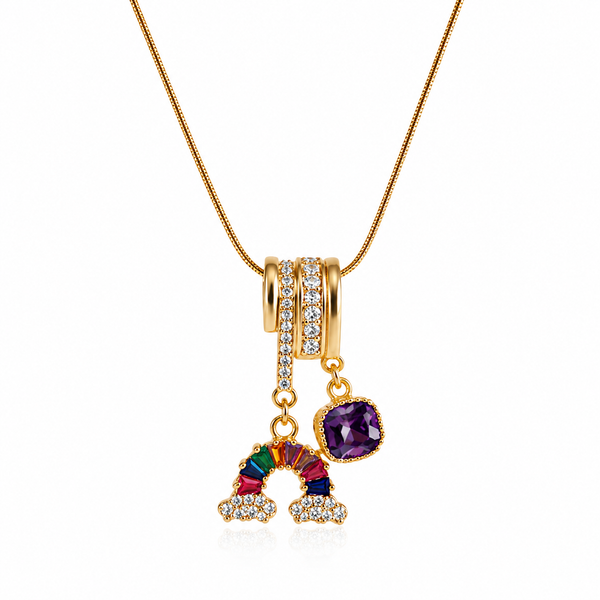 Rainbow Charm Pendant Necklace