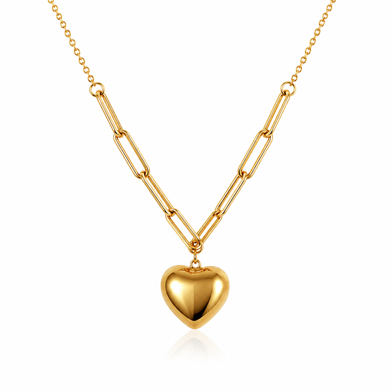 Anti Tarnish Heart Pendant Necklace