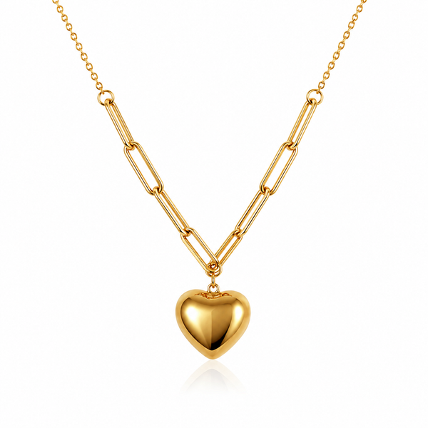 Anti Tarnish Heart Pendant Necklace