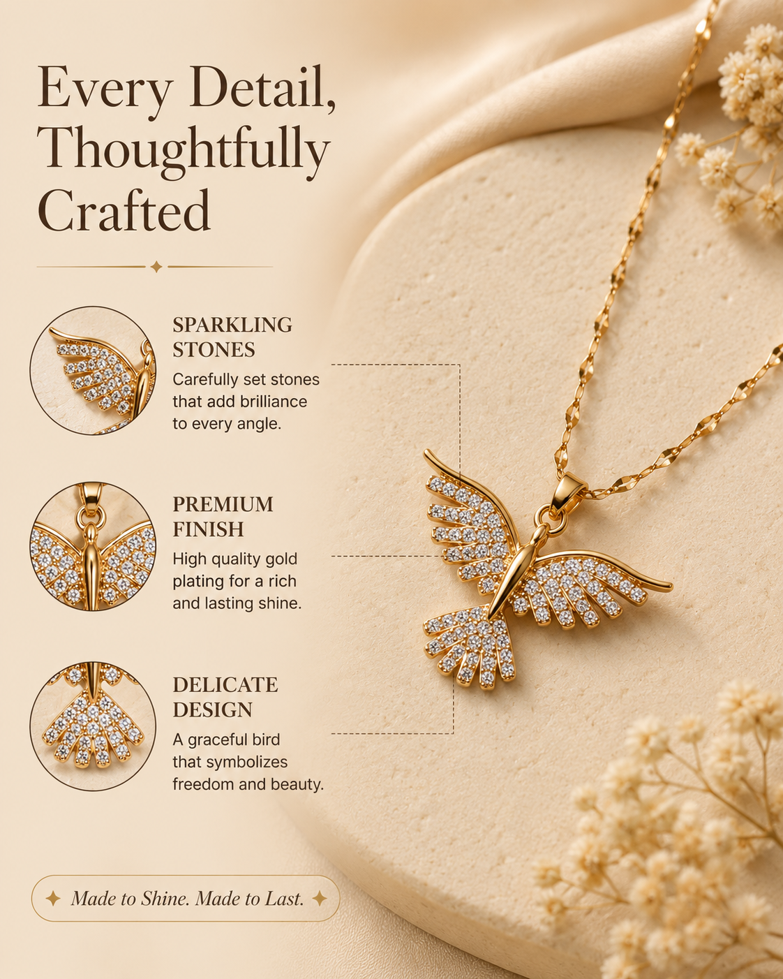 Crystal Eagle Necklace