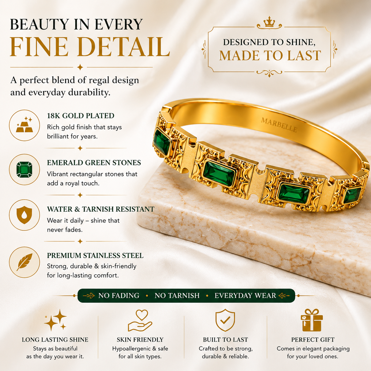 Green Stone Luxe Kada