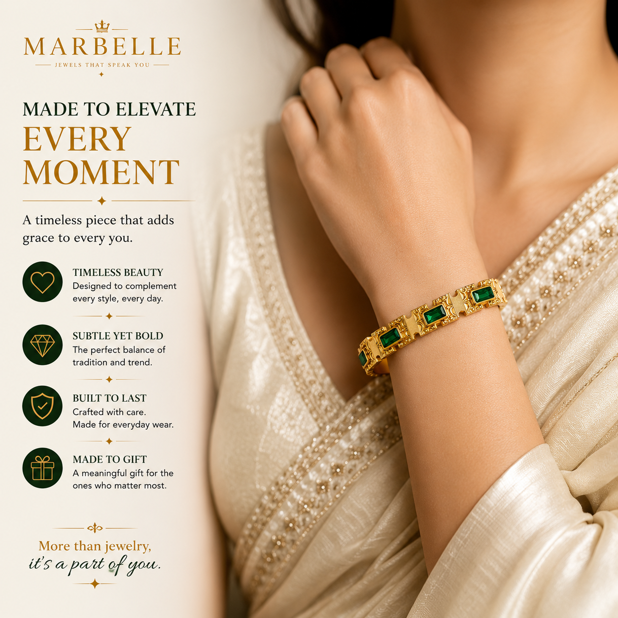 Green Stone Luxe Kada