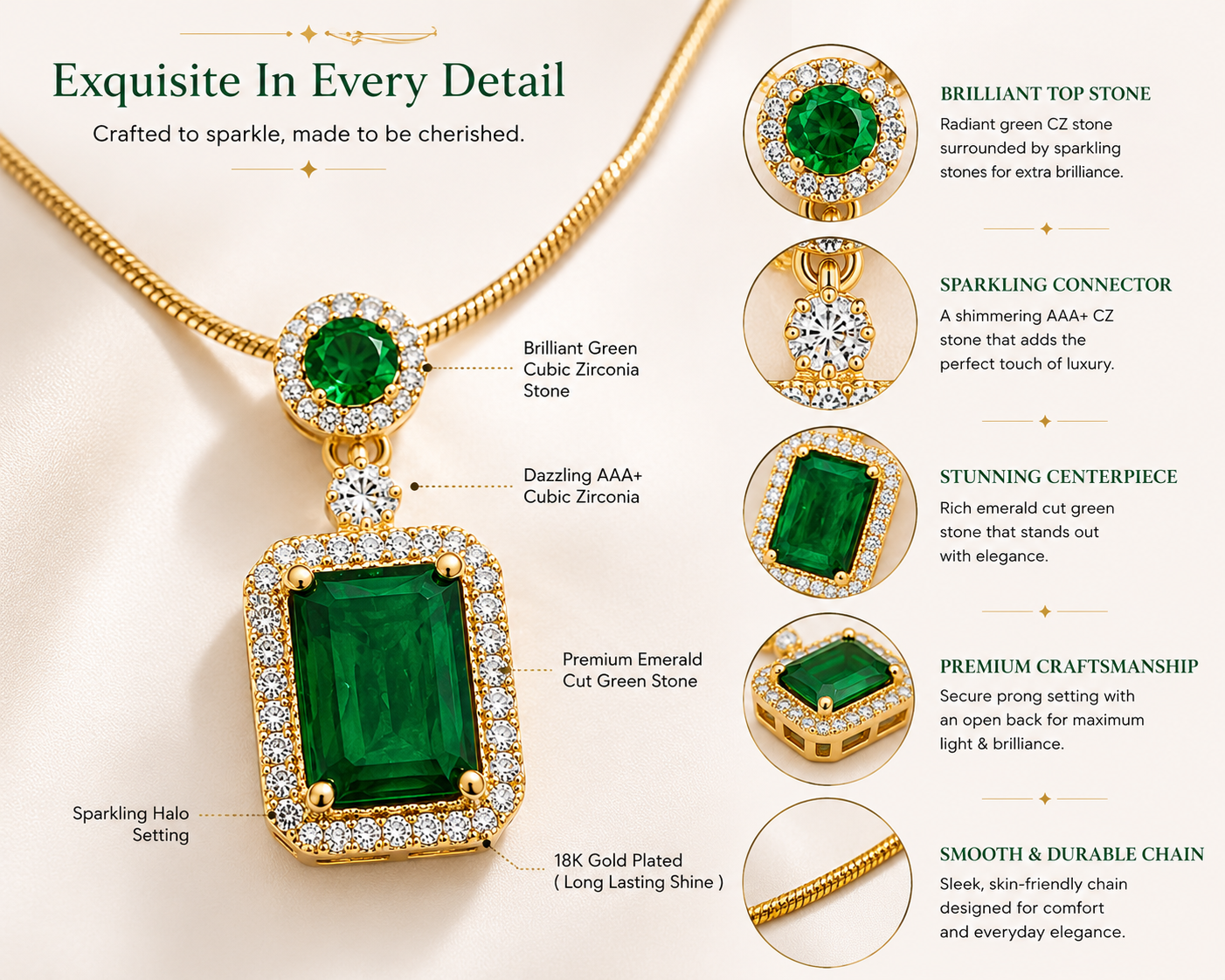 Green Stone Party Necklace