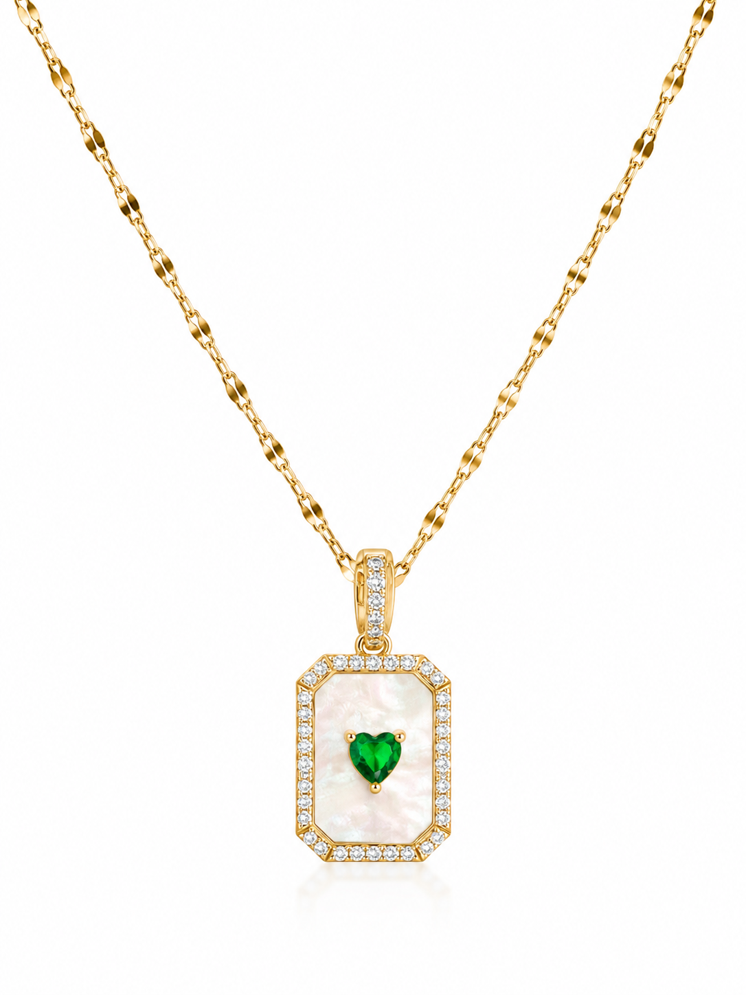 Green Heart Pendant Necklace