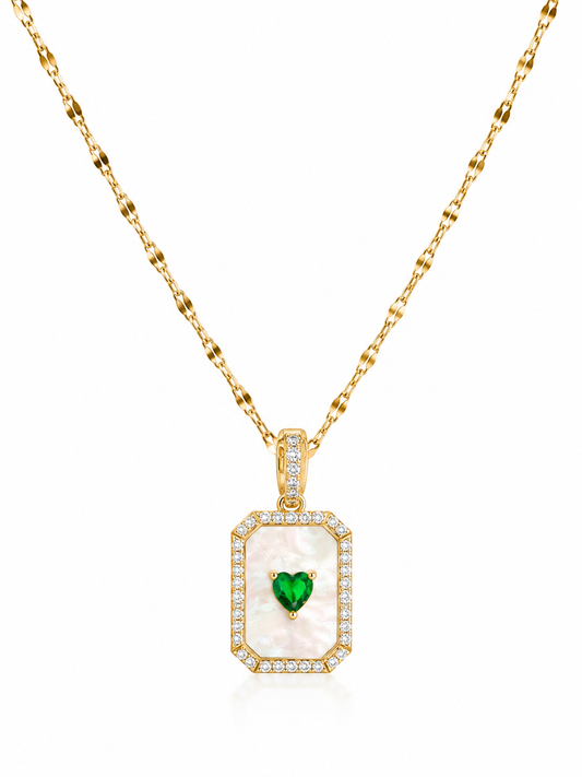 Green Heart Pendant Necklace