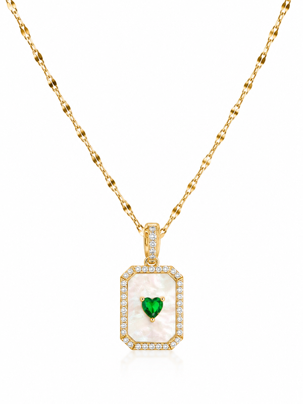 Green Heart Pendant Necklace