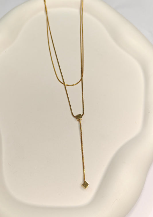 Two Layer Square Necklace